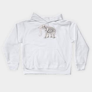 Elephant seen from inside, with skeleton and everything Kids Hoodie